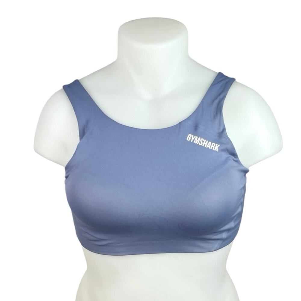 Gymshark Women's Blue Sleeveless Activewear Workout Sports Bra Crop Tank Top M